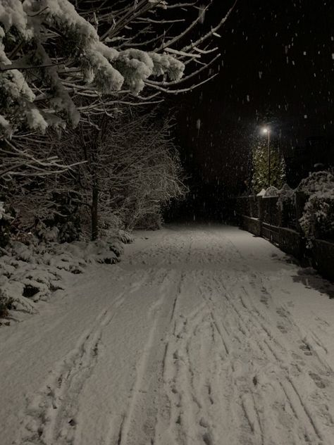 Black Winter Aesthetic, Aesthetic Winter Christmas, Winter Backdrop, Dark Forest Aesthetic, Snow Night, Christmas Dreaming, I Love Snow, Dark City, Aesthetic Winter