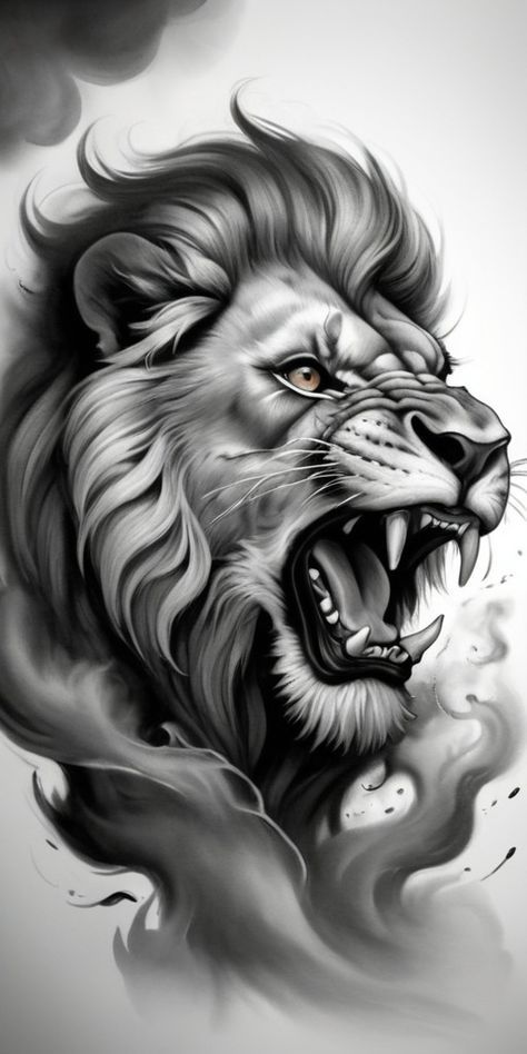 Tattoo Images Men, Lion Design Tattoo, Lion Head Tattoo Design, Fierce Lion Tattoo, Leones Tattoo, Lion Tattoo Stencil, Roaring Lion Drawing, Leon Tattoo, Lion Chest Tattoo