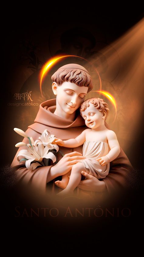 Saint Antonio, Saint Antony, Jesus Art Drawing, Mother Mary Pictures, Jesus Scriptures, St Anthony's, Saint Anthony Of Padua, Mother Mary Images, Army Images