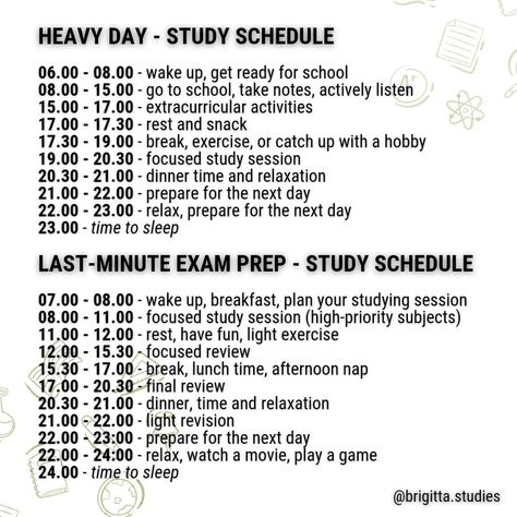 Study Schedules -- #qotd do you have different study schedules depending on the day of the week? -- Hello everyone, welcome back. Today's post is all about study schedules.🗓️ 🔙 to school season is around the corner (for some it has already begun) so it's the appropriate time to plan your everyday life depending on the situation. Swipe ⬅️ to check out four different study schedules i made for you depending on the situation: •School Day •Weekend •Heavy Day •Last Minute Exam Prep Write down ... Weekend Study Plan, About Study, Exam Schedule, Light Exercise, Study Schedule, Exam Prep, Study Plan, School Season, Extra Curricular Activities