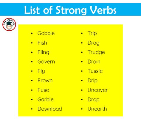 The post 100 Strong Verbs – List of Strong Verbs in English Pdf appeared first on Engdic. Powerful Verbs, Strong Verbs List, Non Action Verbs List, Verbs 3 Forms, Good Adjectives, Transitive Verb, Verbs List, English Verbs, Learn English