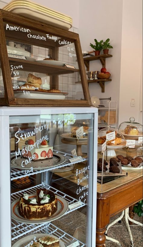 Coffee Shop Nature Design, Tiny Bakery Shop Design, Cafe Interior Design Small Low Budget, Bakery Shop Design Interiors, Small Bookstore Cafe, Bakery Vendor Booth, Cake Shop Aesthetic, Aesthetic Cafe Wallpaper, Bakery Shop Aesthetic