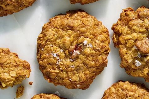 Chewy Brown Butter Cookies Recipe Nyt Recipes, Brown Butter Cookies, Pecan Rolls, Big Cookie, Flaky Salt, Butter Cookies Recipe, Browned Butter, Cookie Scoop, Baking Sheets