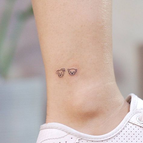 Special Dog Tattoo, Simple Chihuahua Tattoo, Dog Curled Up Tattoo, Tiny Tattoos Dog, Mini Dog Tattoo, Small Tattoos Dog, Tattoos For Your Dog, Two Dogs Tattoo, Dog Related Tattoos