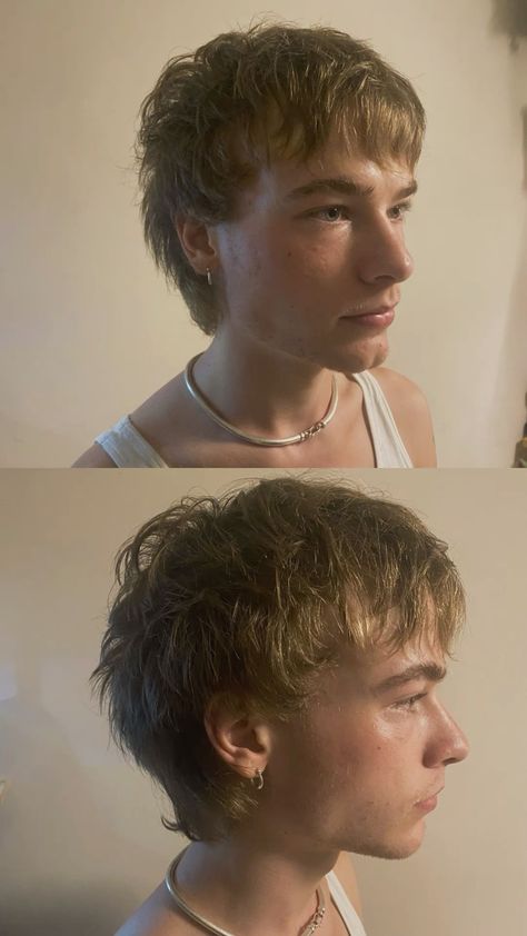 Men Mullet Aesthetic, Layered Hair Men Short, Shagged Bob Haircut, Indie Men Haircut, Short Spiky Hairstyles Men, Outgrown Hair Men, Post Buzzcut Hairstyles, Men’s Layered Fluffy Hair, Alternative Haircuts Men