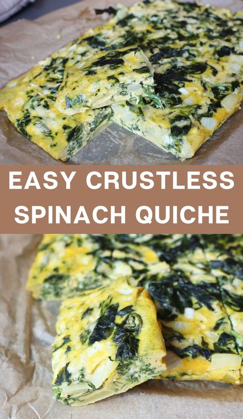 Easy Crustless Spinach Quiche Spinach Quiche Recipes Easy Crustless, Quiche Easy Recipe, Quiche Easy, Gina Livy, Crustless Spinach Quiche, Quiche Recipes Healthy, Quiche Recipes Crustless, Spinach Quiche Recipes, Easy Quiche