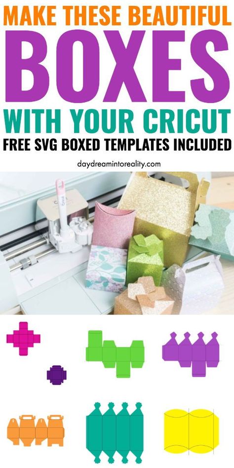 Learn how to make boxes with your Cricut Explore Air 2 or Maker. Create custom gift boxes, packaging, and more! #cricut #cricutmaker . #How_To_Make_Gift_Boxes_With_Cricut #Cricut_Joy_Box_Templates_Free #How_To_Make_Boxes_With_Cricut #Cricut_Folding_Projects How To Make Gift Boxes With Cricut, Cricut Cookie Box Template, Free Svg Box Templates, Diy Gift Box Ideas How To Make, Free Box Svg, Free Cricut Downloads, Cricut Boxes, Svg Projects, Beauty Hacks That Actually Work