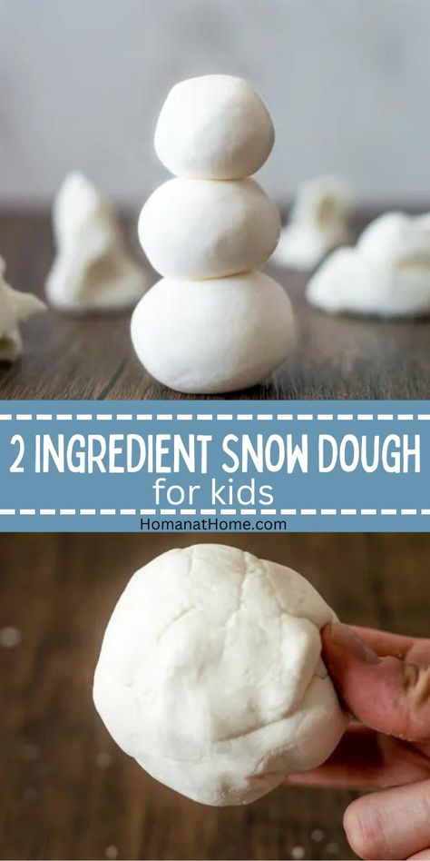 Snow Playdough Recipe, Four Year Old Activities At Home, Prek Snow Activities, Snow Dough Recipe Conditioner, Snowday Activities For Kids, Snow Recipes For Kids, Snow Projects For Kids, Winter Craft Activities For Kids, Christmas Crafts For Little Kids