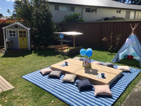 Bluey Birthday Party, Backyard Party Decorations, Bluey Party, Birthday 5, Camping Birthday Party, Bluey Birthday, Camping Birthday, Sweet 15, Blue Birthday