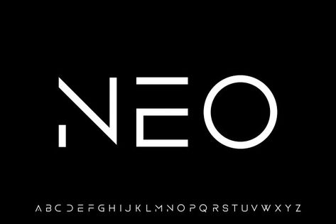 Neo, futuristic modern geometric with sh... | Premium Vector #Freepik #vector #geometric #typography #alphabet #font Typography Fonts Alphabet, Unique Business Names, Business Fonts, Comic Font, Desain Editorial, Logo Design Inspiration Branding, Luxury Logo Design, Elegant Branding, Lettering Alphabet Fonts