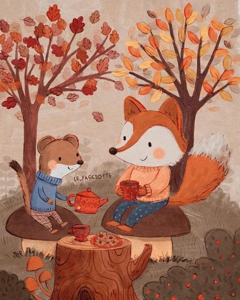 Fall Illustration Art, Leaf Projects, Autumn Animals, Pop Art Drawing, Fox Illustration, Autumn Illustration, Whimsical Illustration, Watercolor Inspiration, Autumn Art