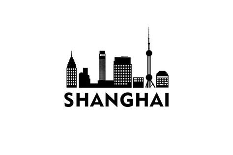 Premium Vector | Shanghai cityscape logo silhouette design vector Hospital Reference, Shanghai Design, Cityscape Logo, Transportation Logo, Cityscape Silhouette, Shanghai Travel, Shanghai Skyline, Shanghai City, Logo Silhouette