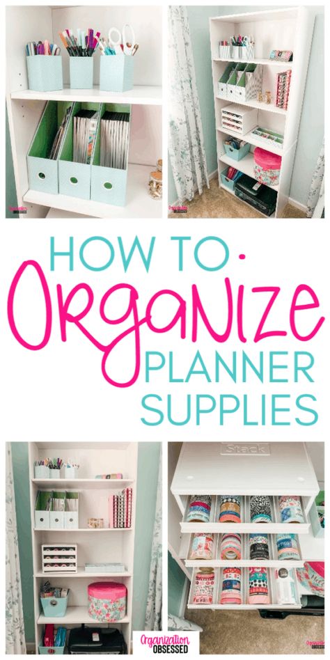 Organize Planner, Organizing Planner, Planer Organisation, Diy Organizer, Sticker Organization, Organisation Hacks, Agenda Planner, Planner Supplies, Craft Room Storage