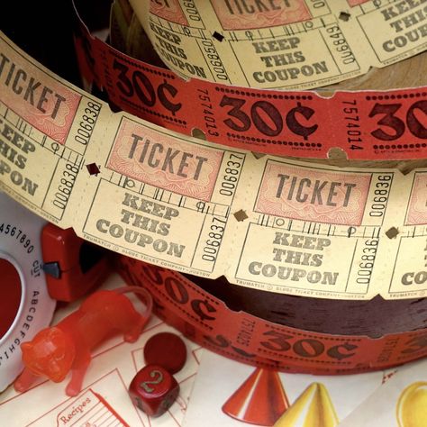 Valentine Tickets, Diy Tickets, Tickets Aesthetic, Red Ticket, Vintage Tickets, Circus Tickets, Carnival Tickets, Tumblr Banner, Circus Aesthetic