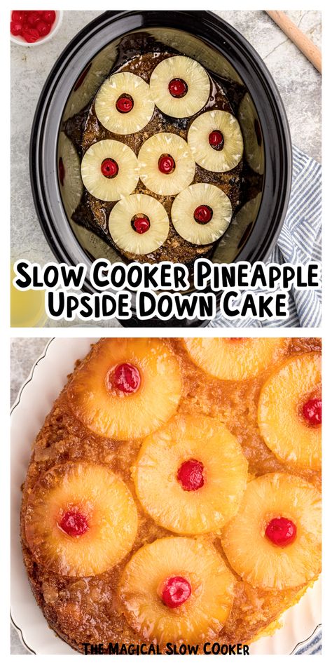 Crockpot Cake Recipes, Slow Cooker Cake Recipes, Pineapple Upside Cake, Slow Cooker Cake, Crockpot Cake, Crockpot Desserts, Pineapple Dump Cake, Crockpot Dessert Recipes, Slow Cooker Recipes Dessert