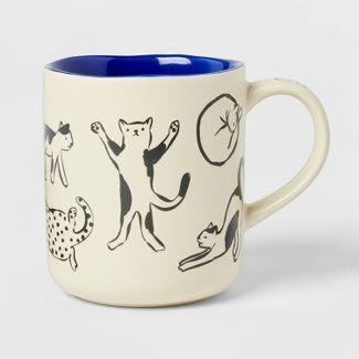 Maxcera Coffee Mugs : Target Pretty Mugs, Desk Supplies, Ceramics Pottery Art, Creation Couture, Cool Mugs, Cat Person, Blue Interior, Cat Mug, Polish Pottery