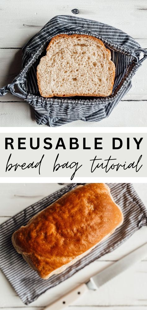 DIY reusable bread bag Sewing Gifts Ideas, Hand Sewn Projects, Milling Flour, Diy Bread, Pasta Making, Bread Bag, Sewing Machine Projects, Bread Bags, Beginner Sewing