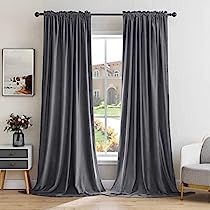 Grey Velvet Curtains, Grey Blackout Curtains, Drapes For Bedroom, Long Curtains, Insulated Curtains, Grey Bedroom, Drape Panel, Thermal Curtains, Velvet Curtains