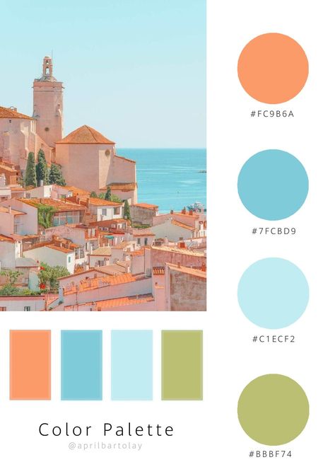 Orange Mediterranean Aesthetic, Amalfi Colour Palette, Greek Island Color Palette, Mediterranean Colour Scheme, Portuguese Color Palette, Greek Wedding Color Palette, Lake Como Color Palette, Mediterranean Blue Paint Colors, Positano Color Palette