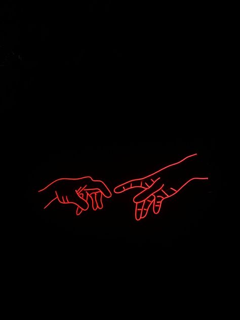 neon lights - touching fingers, hands Fingers Touching, Cute Poster, Neon Lights, Red Aesthetic, Neon Lighting, Neon Signs, Neon, Red, Quick Saves