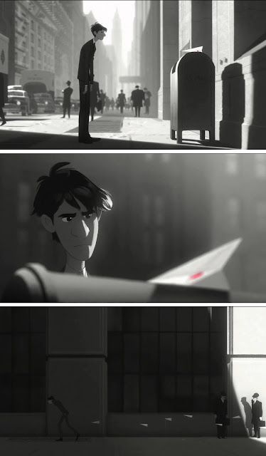 Paperman Disney Concept Art, Animation Concept Art Character Sketches, Paperman Concept Art, Paperman Disney, Disney Storyboard, Storyboard Film, Animation Scene, Storyboard Examples, Storyboard Drawing