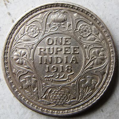 India, 1 rupia, 1918, Giorgio V Ancient Indian Coins, Old Coins For Sale, Old Coins Price, Sell Old Coins, Silver Coins For Sale, Numismatic Coins, Old Coins Value, Coin Auctions, Foreign Coins