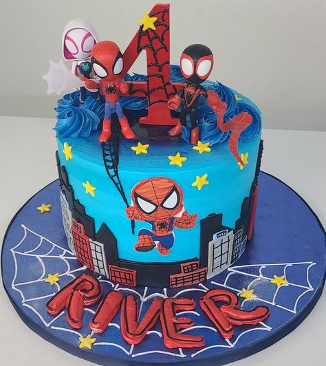 Marvel Birthday Cake, Friends Birthday Cake, Spiderman Birthday Cake, Birthday Party Invitations Free, 5th Birthday Cake, Diy Birthday Cake, Super Mario Birthday Party, Spiderman Birthday Party, Friends Cake