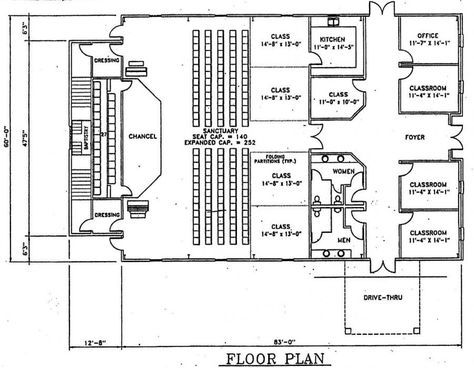 Church Plan #142 | LTH Steel Structures Church Building Plans, Church Design Architecture, Church Building Design, Church Interior Design, Church Inspiration, Portable Buildings, Modern Church, Architectural Floor Plans, Church Architecture