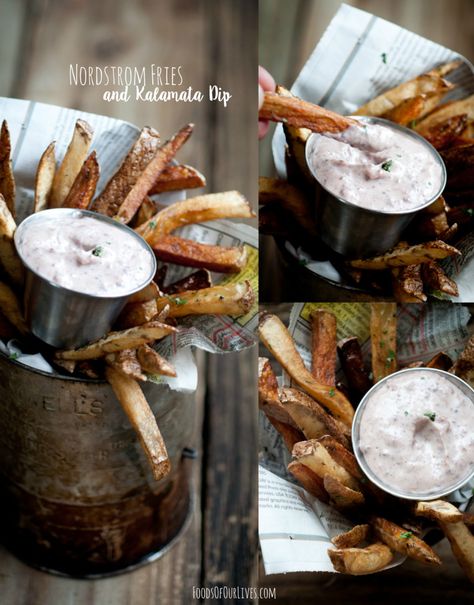 Nordstrom Cafe Fries with Kalamata Dip | FoodsOfOurLives.com Nordstrom Cafe, Foodgawker Recipes, Mango Sorbet, Baking Kitchen, Lchf Recipes, Spread Recipes, Family Cookbook, Girl Friends, Veggie Side Dishes