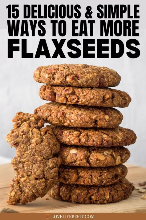 flax seed recipes Recipes For Constipation, Ideas For Dinner Healthy, Flaxseed Cookies, Food Easy Healthy, Flaxseed Recipes, Healthy Food Recipies, Healthy Breakfast Snacks, Healthy Foods To Make, Flax Seed Recipes