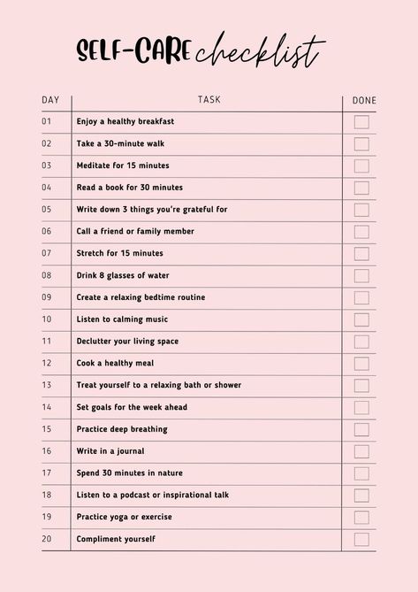 self care and glowup checklist Glowup Checklist, Self Care Checklist, Strength Training Program, Calming Music, Workout Regimen, Relaxing Bath, Bedtime Routine, Organic Health, Self Care Routine