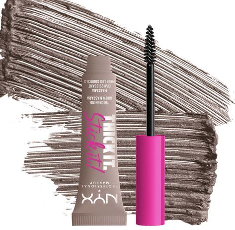 Why We Love It: Take your brows to new heights with Thick It. Stick It! Brow Gel from NYX Professional Makeup. Made with plant-origin fibers, this buildable, tinted eyebrow gel tames and thickens arches with a natural finish that lasts up to 16 hours. The vegan formula is available in eight inclusive, high-impact shades to complement an array of hair colors from blonde to black. Upgrade your brows from thick to thicker to thickest for a one-and-done experience. Thick It Stick It, Blonde To Black, Tinted Eyebrow Gel, Color Rubio, Eyebrow Gel, Brow Gel, Nyx Professional Makeup, Nyx Cosmetics, Stick It