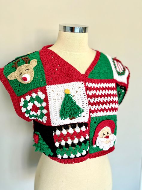 Excited to share the latest addition to my #etsy shop: Christmas Handkint Vest, Crochet Vest, Cozy Holiday Waistcoat, HAND KNITTING Crochet Christmas Vest Pattern, Christmas Vest Crochet, Crochet Christmas Clothes, Crochet Christmas Vest, Christmas Crochet Clothes, Christmas Crochet Sweater, Crochet Christmas Cardigan, Crochet Christmas Sweater, Crochet Patchwork Blanket