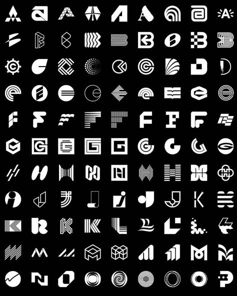 🤯 A small selection of the 306 letter logos from the book Letters As Symbols. The book was edited by myself and is a project in… @ Symbol Logo, Symbol Logo Design Ideas, Two Letters Logo, One Letter Logo, Y Logo Design Letter, 8 Logo Design, Video Editing Logo, Letter Y Logo, H Letter Logo