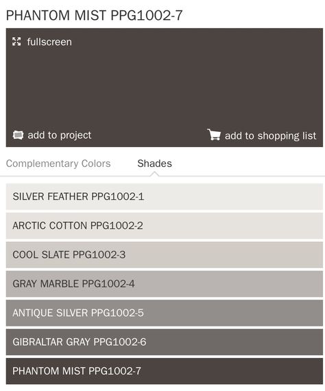 PPG paint ~ railing phantom mist breakthrough Phantom Paint Color, Phantom Mist Paint Color, Ppg Neutral Paint Colors, Ppg French Gray Linen, Ppg Delicate White, Ppg Place Pittsburgh, Ppg Paint Colors, Ppg Paint, Front Door Colors