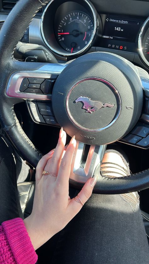 Ford Mustang Aesthetic, Driving Mustang, Mustang Aesthetic, Medium Almond Nails, Press On Acrylic Nails, Best Cars For Women, Sports Cars Mustang, Glitter Press On Nails, Press On Nails Almond