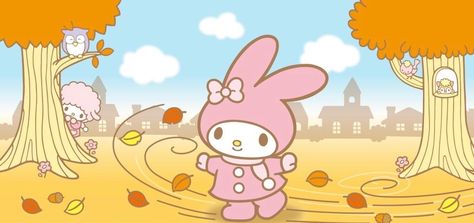 Desktop Wallpaper Fall, Halloween Desktop Wallpaper, Pink Wallpaper Laptop, My Sweet Piano, My Melody Wallpaper, Cute Laptop Wallpaper, Hello Kitty Halloween, Sanrio Wallpaper, Hello Kitty My Melody