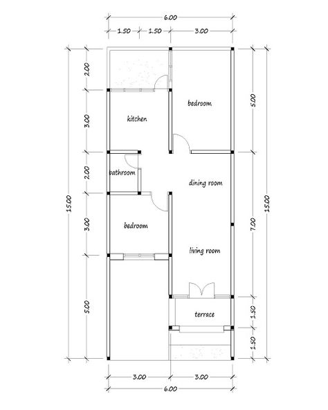 small house 21 House And Floor Plan, Tiny Home Layout, Tiny Home Floorplan, Tiny Home Decor, Small House Remodel, Drawing House Plans, 20x40 House Plans, Home Layout, Narrow House Designs