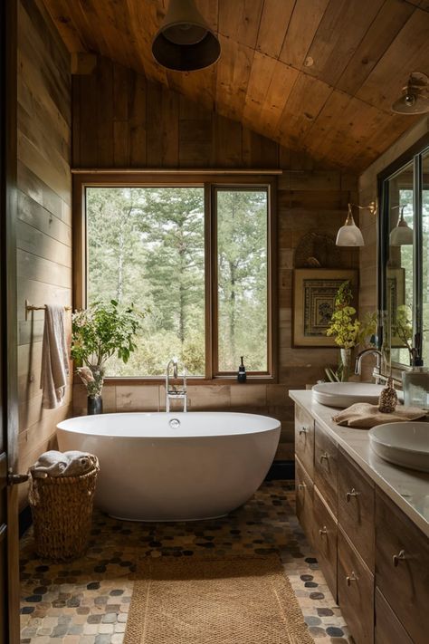 Craft a serene bathroom retreat with earthy decor. Whether you’re a DIY pro or a beginner, blend natural materials like stone, wood, and greenery to design a peaceful space grounded in nature. #EarthyBathroom #BathroomDecor #SpaLikeBathroom #NatureInspiredDesign #BathroomIdeas #NaturalBathroomDecor #DIYBathroomDecor #SereneSpaces #HomeSpaRetreat #EcoFriendlyBathroom Earthy Master Bath Ideas, Ecofriendly Bathroom, Earthy Bathroom Ideas, Nature Inspired Bathroom, Earthy Bathroom, Pacific Northwest Style, Peaceful Space, Earthy Decor, Serene Bathroom