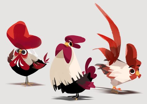 Chicken Illustration Cute, Chicken Character Design, Rooster Character, Chicken Mascot, Chicken Drawing, Chicken Illustration, Animal Caricature, Animal Study, Chicken Art