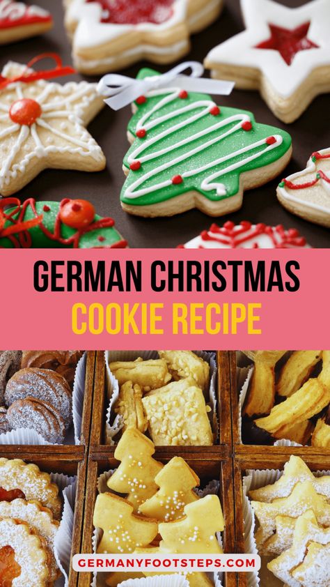 Embrace the holiday spirit with our guide on how to bake authentic German Christmas cookies recipes, bringing the warmth and joy of traditional German baking into your home. By visiting, you'll master German baking recipes for Christmas cookies that are sure to make your holiday gatherings extra special. Save this pin for a go-to resource on creating German Christmas market cookies and German butter Christmas cookies that your family will cherish. Baking Recipes For Christmas, German Cookies Traditional, German Cookie Recipes, German Christmas Desserts, Cookie Exchange Recipes Easy, Butter Christmas Cookies, Recipes For Christmas Cookies, Christmas Stollen Recipe, Norwegian Cookies