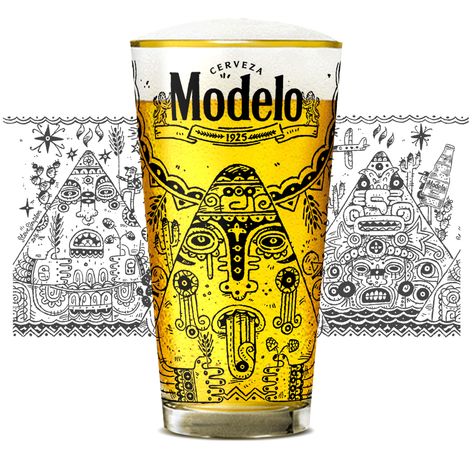 Limited Edition Beer Glasses on Behance Cool Beer Glasses, Beer Glass Design, Modelo Beer, Gift Packaging Design, Beer Glass Cups, Mexican Beer, Glassware Design, Caricature Sketch, Cocktail Poster