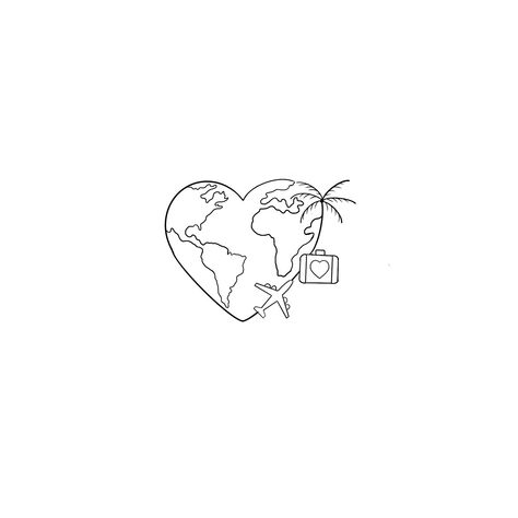 Globe With Airplane Tattoo, Travel Plane Tattoo, Heart Earth Tattoo, London Tattoo Ideas, Tattoos Traveling, Minimalist Travel Tattoo, Small Travel Tattoo, Globe Tattoos, Airplane Tattoos