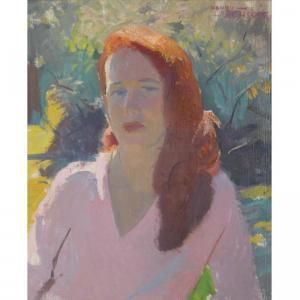 Henry Hensche - Portrait Of A Woman With Red Hair Woman With Red Hair, Running Art, Digital Museum, Portrait Of A Woman, Virtual Art, Outdoor Portraits, Collaborative Art, Great Paintings, Colorful Portrait