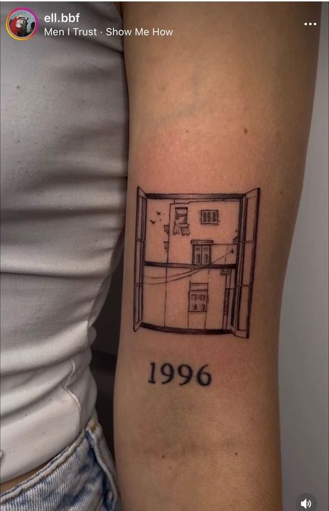 Square Tattoo Ideas, March Tattoos, Europe Tattoos, Dainty Tattoo Designs, The 1975 Tattoo, 1975 Tattoo, Envelope Tattoo, Window Tattoo, Tattoo Designs Drawings