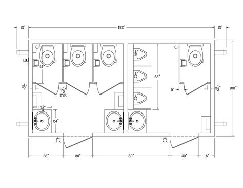 Toilet Dimensions, Public Restroom Design, Bathroom Sink Dimensions, Ada Restroom, Toilet Plan, Construction Drawing, Ada Bathroom, Toilette Design, Public Bathroom