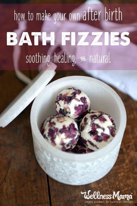 Recipe for homemade after-birth bath fizzies Bath Fizzies Recipe, Herbal Crafts, Diy Postpartum, Healing Bath, Bebe Shower, Bath Stuff, Wellness Mama, Bath Recipes, Bath Bomb Recipes