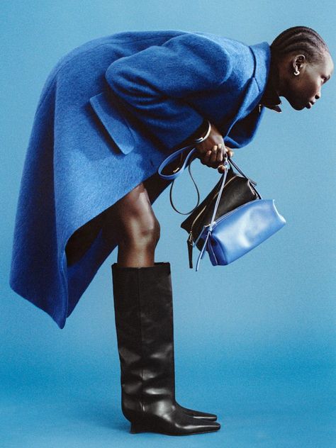 Actress Photoshoot, Y2k Photoshoot, Club Outfit, Monochrome Outfit, Timeless Wardrobe, Blue Coat, Shop For Women, Knitwear Fashion, Oversized Coat