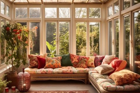 22 Small Conservatory Ideas To Enhance Your Space - Within Home Home Office Conservatory, Conservatory Plant Ideas, Orangery Interior Ideas, Small Solarium, Conservatory Decor Cosy, Cosy Conservatory Ideas, Cozy Conservatory, English Conservatory, Conservatory Interiors Ideas