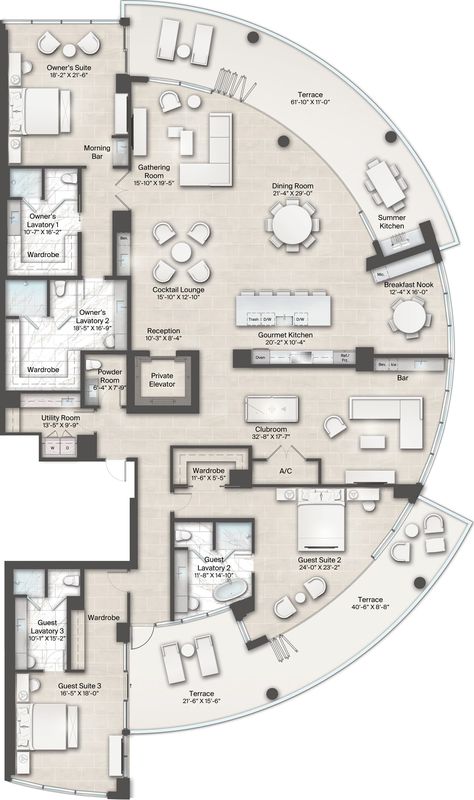 Hotel Layout Plan Floors, Presidential Suite Floor Plan, Penthouse Design Floor Plans, Penthouse Luxury Floor Plans, Hotel Floor Plan Layout, Penthouse Layout Floor Plans, Penthouse Floor Plan Luxury, Luxury Penthouse Apartment Floor Plans, Hotel Layout Plan